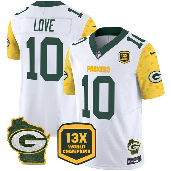 2024 Men Green Bay Packers #10 Jordan Love Nike White Player Game NFL Jersey new style->green bay packers->NFL Jersey